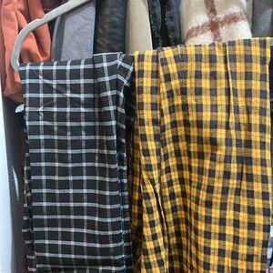 UNIF Black and Yellow Plaid Pants